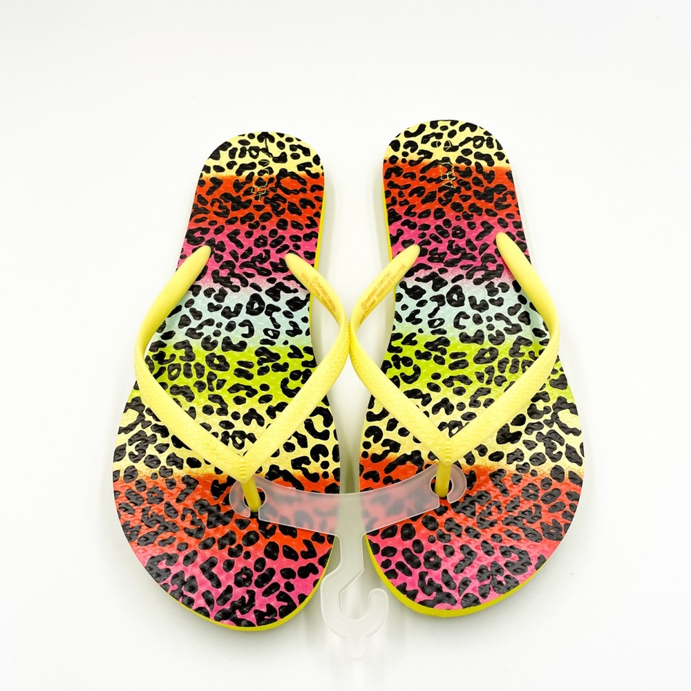 Leopard Colour Print Flip Flops Sandals